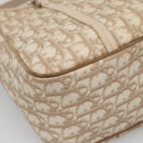Christian Dior Trotter Canvas Romantic Tote Bag PVC Beige Silver Auth 142190-16