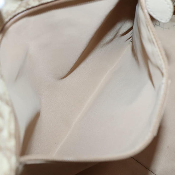Christian Dior Trotter Canvas Romantic Tote Bag PVC Beige Silver Auth 142190