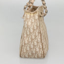 Christian Dior Trotter Canvas Romantic Tote Bag PVC Beige Silver Auth 142190-4