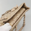 Christian Dior Trotter Canvas Romantic Tote Bag PVC Beige Silver Auth 142190-6