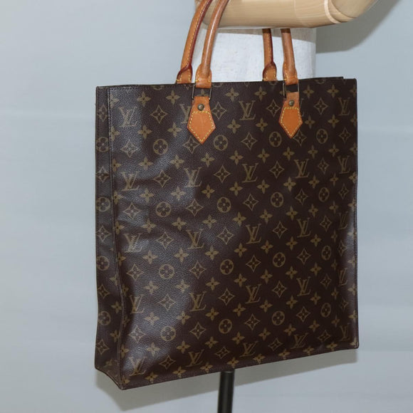 LOUIS VUITTON Monogram Sac Plat Hand Bag M51140 LV Auth 142198