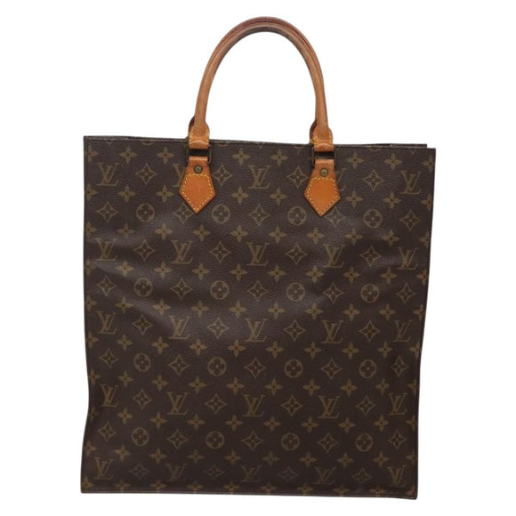 LOUIS VUITTON Monogram Sac Plat Hand Bag M51140 LV Auth 142198