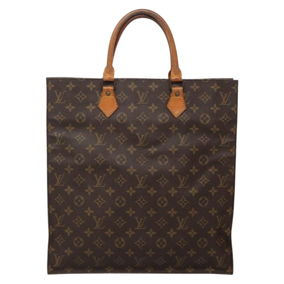 LOUIS VUITTON Monogram Sac Plat Hand Bag M51140 LV Auth 142198