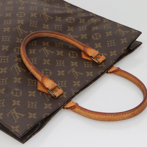 LOUIS VUITTON Monogram Sac Plat Hand Bag M51140 LV Auth 142198