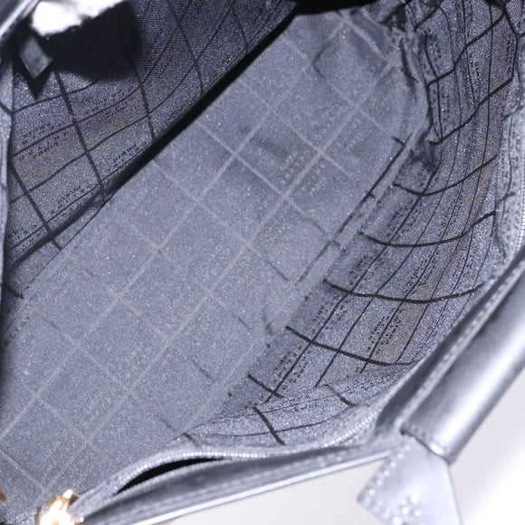 CELINE Macadam Canvas Hand Bag Enamel Brown Gold Auth 142207