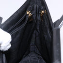 CELINE Macadam Canvas Hand Bag Enamel Brown Gold Auth 142207-19