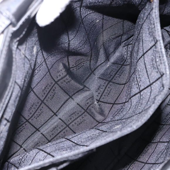 CELINE Macadam Canvas Hand Bag Enamel Brown Gold Auth 142207