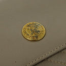 CELINE Chain Shoulder Bag Leather Beige Gold Auth 142210-9