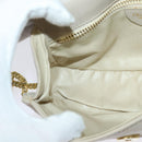 CELINE Chain Shoulder Bag Leather Beige Gold Auth 142210-20