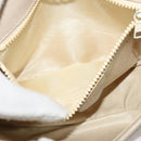 CELINE Chain Shoulder Bag Leather Beige Gold Auth 142210-21