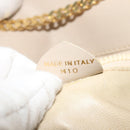CELINE Chain Shoulder Bag Leather Beige Gold Auth 142210-12