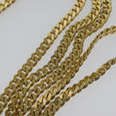 CELINE Chain Shoulder Bag Leather Beige Gold Auth 142210-14