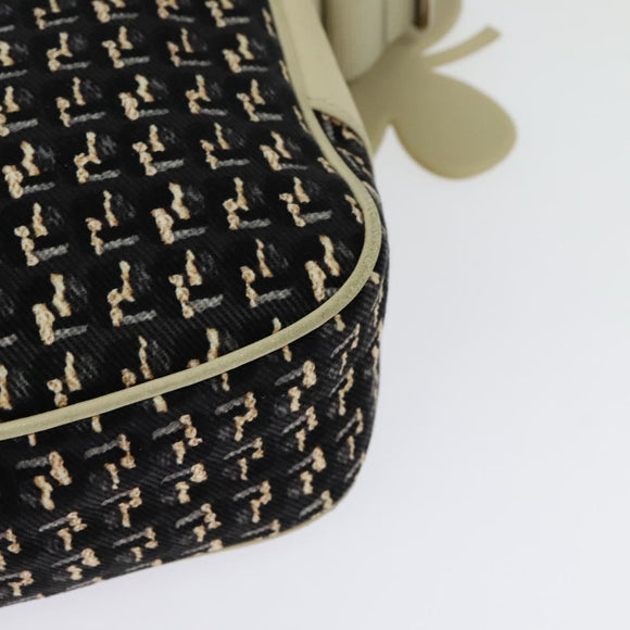 CHANEL Shoulder Bag Canvas Black Silver CC Auth 142211