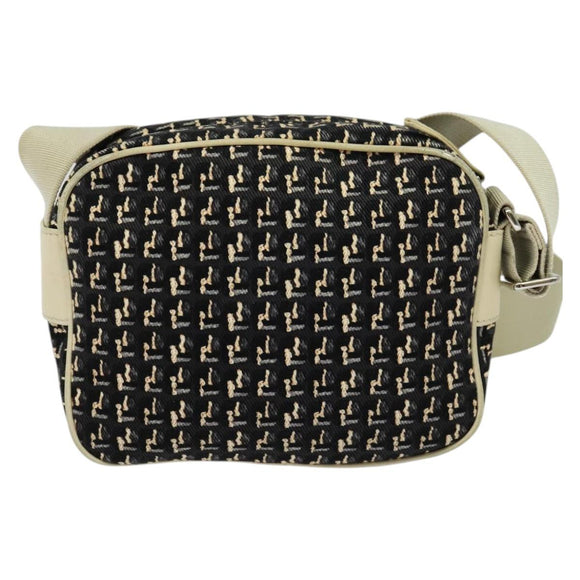 CHANEL Shoulder Bag Canvas Black Silver CC Auth 142211