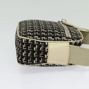 CHANEL Shoulder Bag Canvas Black Silver CC Auth 142211-4