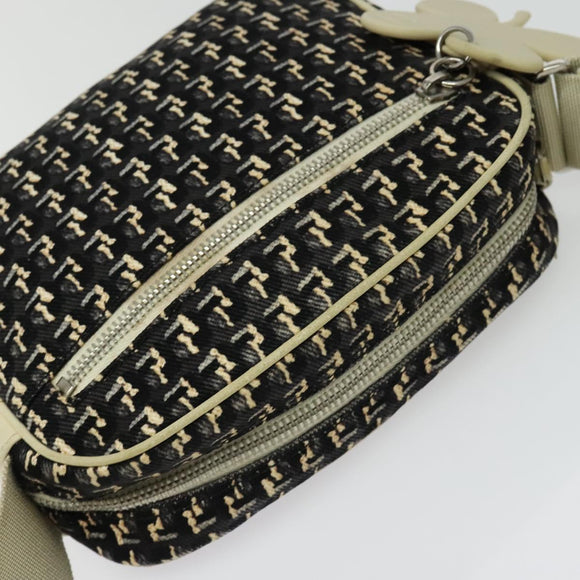 CHANEL Shoulder Bag Canvas Black Silver CC Auth 142211