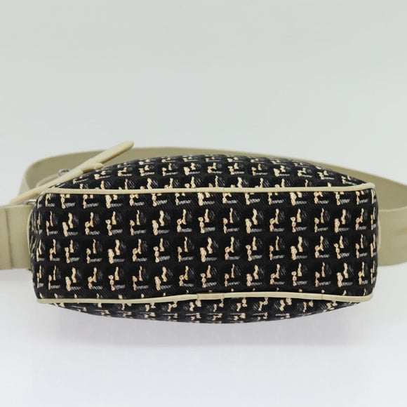 CHANEL Shoulder Bag Canvas Black Silver CC Auth 142211