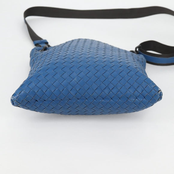 BOTTEGA VENETA INTRECCIATO Shoulder Bag Leather Blue Auth 142212V