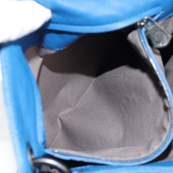 BOTTEGA VENETA INTRECCIATO Shoulder Bag Leather Blue Auth 142212V