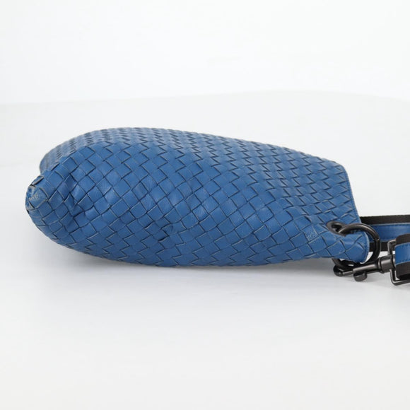 BOTTEGA VENETA INTRECCIATO Shoulder Bag Leather Blue Auth 142212V