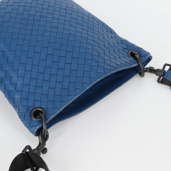 BOTTEGA VENETA INTRECCIATO Shoulder Bag Leather Blue Auth 142212V