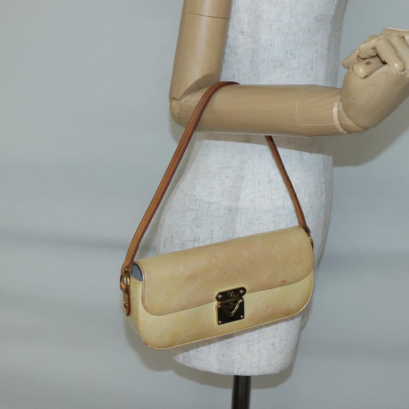 LOUIS VUITTON Monogram Vernis Malibu Street Bag Perle M91507 LV Auth 142214