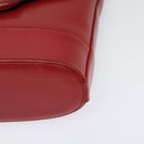 TIFFANY&Co. Chain Shoulder Bag Leather Red Gold Auth 142218-14