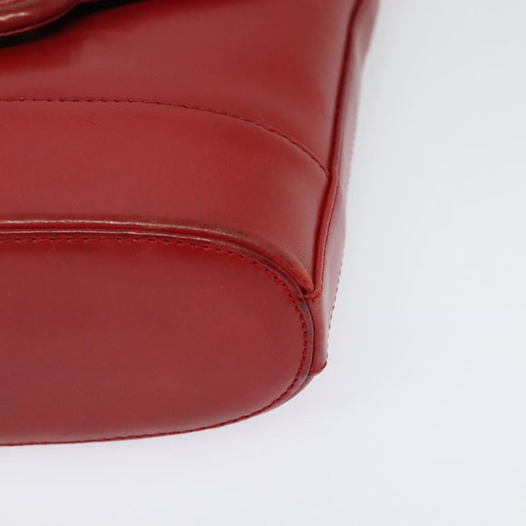 TIFFANY&Co. Chain Shoulder Bag Leather Red Gold Auth 142218