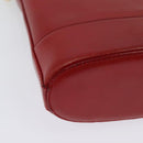 TIFFANY&Co. Chain Shoulder Bag Leather Red Gold Auth 142218-15