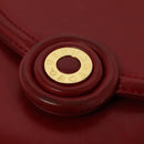 TIFFANY&Co. Chain Shoulder Bag Leather Red Gold Auth 142218-17