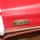 TIFFANY&Co. Chain Shoulder Bag Leather Red Gold Auth 142218-18