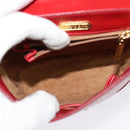 TIFFANY&Co. Chain Shoulder Bag Leather Red Gold Auth 142218-11