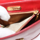 TIFFANY&Co. Chain Shoulder Bag Leather Red Gold Auth 142218-21