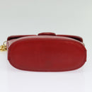 TIFFANY&Co. Chain Shoulder Bag Leather Red Gold Auth 142218-5