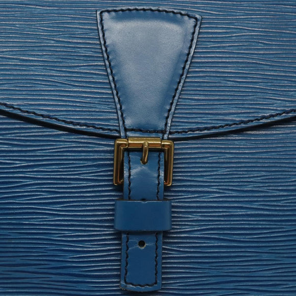 LOUIS VUITTON Epi June Feuille Shoulder Bag Blue M52155 LV Auth 142219