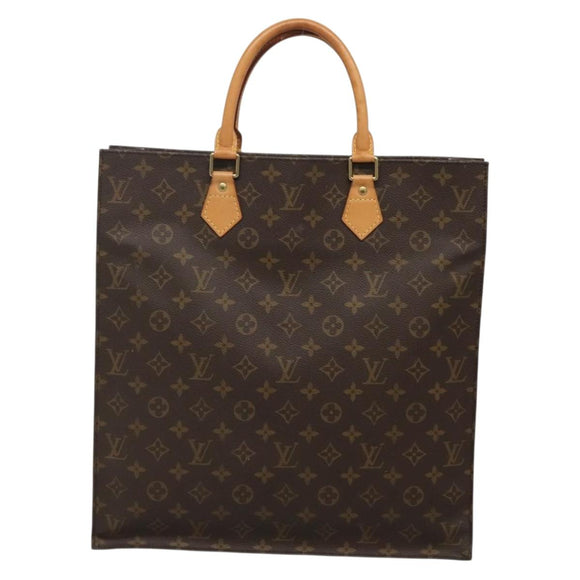 LOUIS VUITTON Monogram Sac Plat Hand Bag M51140 LV Auth 142231