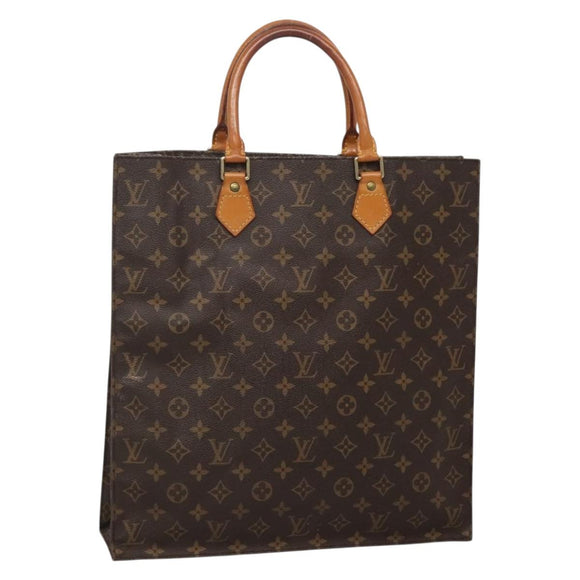 LOUIS VUITTON Monogram Sac Plat Hand Bag M51140 LV Auth 142232