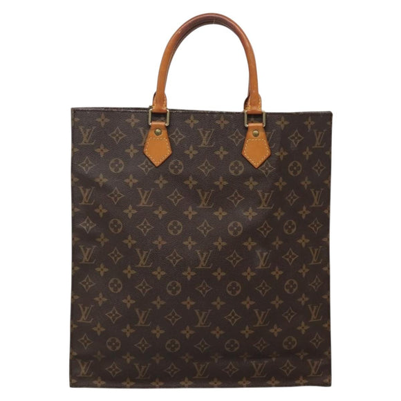 LOUIS VUITTON Monogram Sac Plat Hand Bag M51140 LV Auth 142232