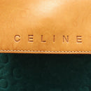 CELINE C Macadam Canvas Shoulder Bag Suede Turquoise Blue Silver Auth 142240-17