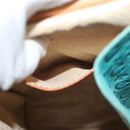 CELINE C Macadam Canvas Shoulder Bag Suede Turquoise Blue Silver Auth 142240-21