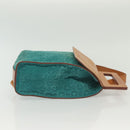 CELINE C Macadam Canvas Shoulder Bag Suede Turquoise Blue Silver Auth 142240-3