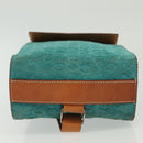 CELINE C Macadam Canvas Shoulder Bag Suede Turquoise Blue Silver Auth 142240-5