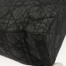 Christian Dior Canage Hand Bag Nylon Black Gold Auth 142241-10