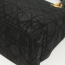 Christian Dior Canage Hand Bag Nylon Black Gold Auth 142241-13