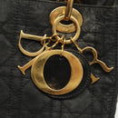 Christian Dior Canage Hand Bag Nylon Black Gold Auth 142241-14