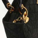 Christian Dior Canage Hand Bag Nylon Black Gold Auth 142241-15