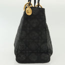 Christian Dior Canage Hand Bag Nylon Black Gold Auth 142241-5