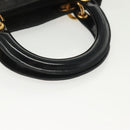 Christian Dior Canage Hand Bag Nylon Black Gold Auth 142241-7