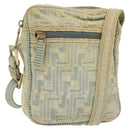 FENDI Shoulder Bag Denim Light Blue Gold Auth 142242-1