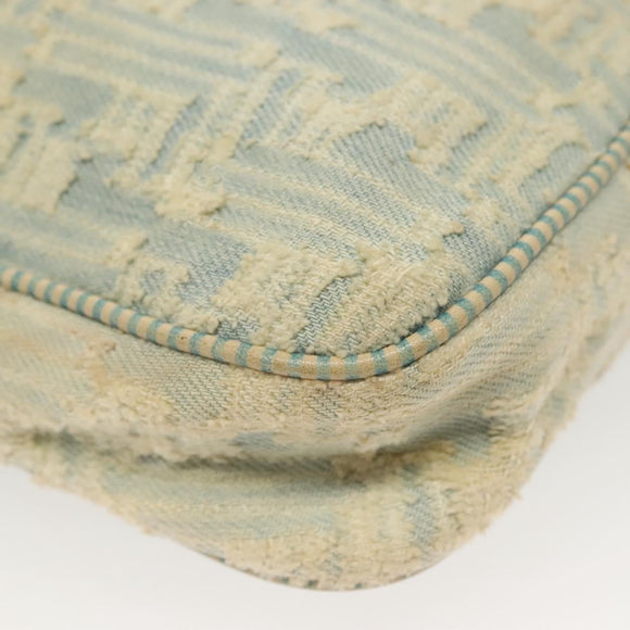 FENDI Shoulder Bag Denim Light Blue Gold Auth 142242